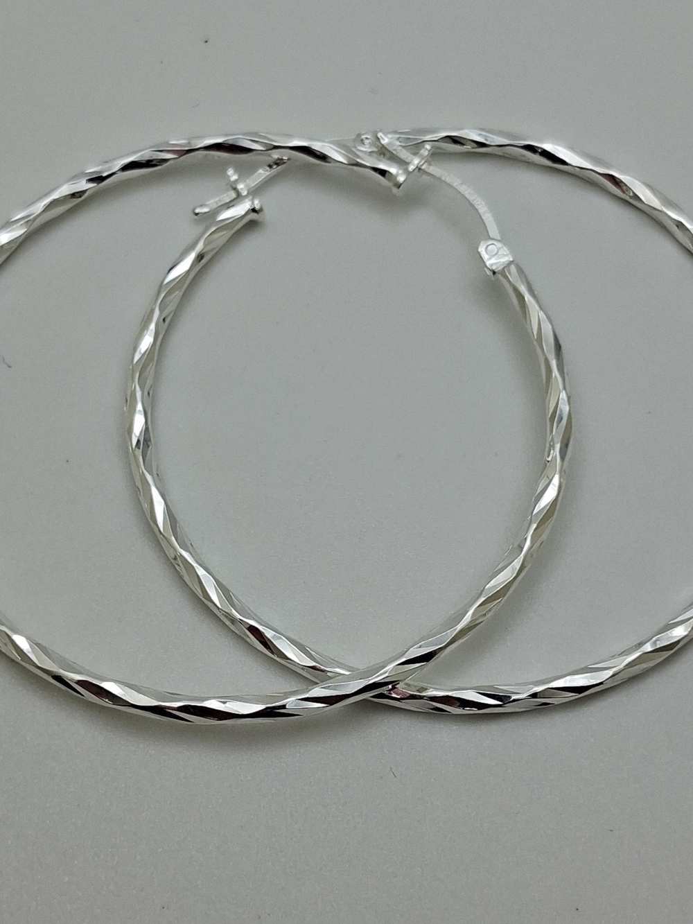 Sterling Silver 925 Twisted Hoop Earrings - Classic Women's Jewelry